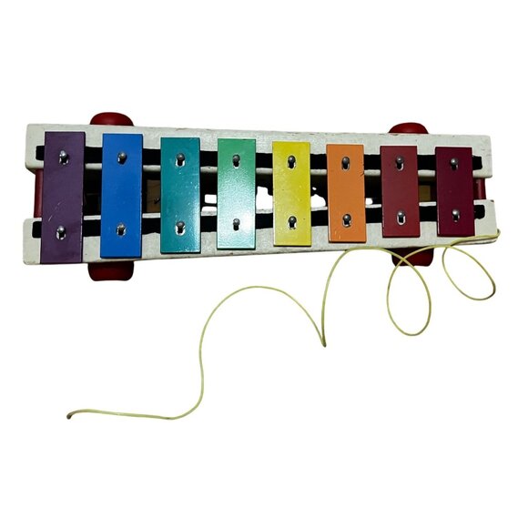Vintage Fisher Price Pull Along Xylophone 1978 Retro Nursery Toy Musical Collect - Picture 3 of 7